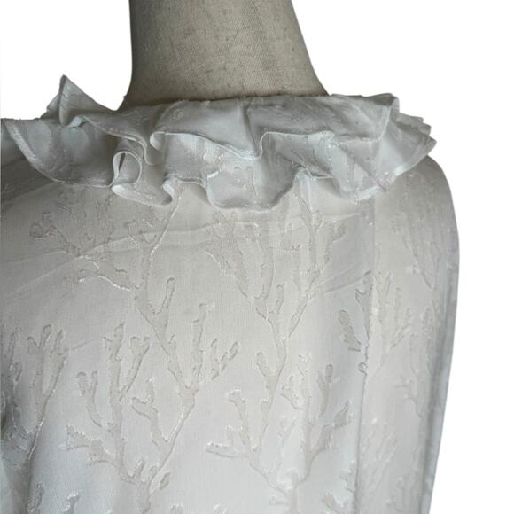 NWOT Paige Dianna Ruffle Silk White Blouse – Sz Small - Picture 5 of 15